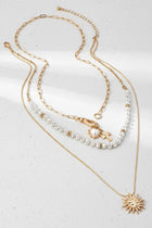 5. Sun Heart Cross Multi Layer Charm Necklace