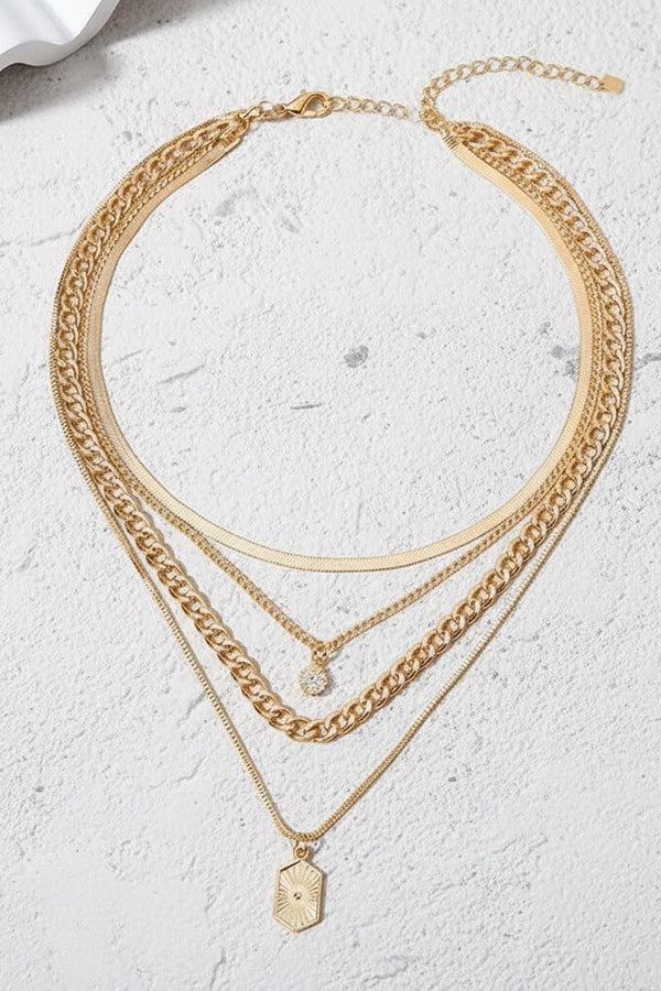 4. Sunblast Multi Layer Charm Necklace