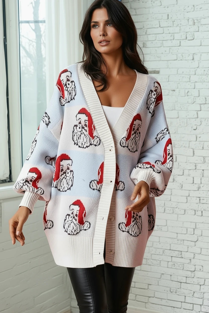 Santa Print Cardigan