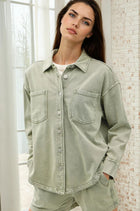 Vintage Wash Shacket - Sage