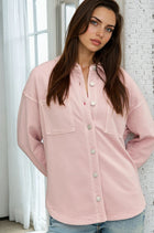 Vintage Wash Shacket - Dusty Pink