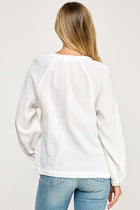 Bow Front Raglan Sleeve Blouse