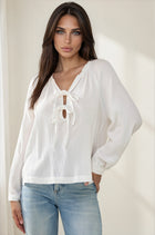 Bow Front Raglan Sleeve Blouse