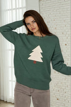 Christmas Tree Embroidered Sweater