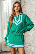 Bold Stripe Half Zip Sweatshirt