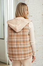 Contrast Hoodie Plaid Vest