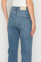 Jeni Tummy Control Cuffed Straight Leg Jeans - Medium Wash