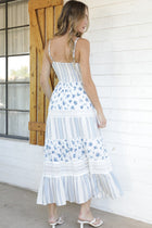 Stripe & Floral Twist Front Maxi Dress