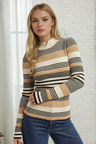 Variegated Stripe Rib Sweater