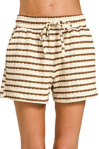 Textured Knit Striped Shorts