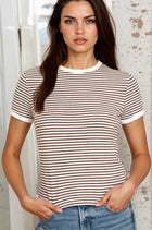 Classic Stripe Tee - Brown