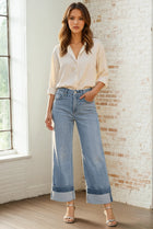 Claire Tummy Control Cuff Detail High Rise Jeans