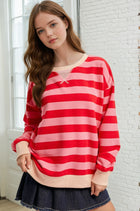 Oversized French Terry Striped Sweatshirt