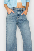 Phoebe Adjustable Waist High Rise Baggy Jeans