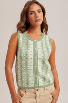 Geometric Print Sleeveless Sweater