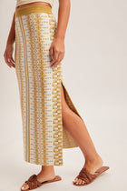 Geometric Print Sweater Midi Skirt