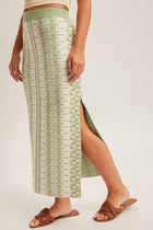 Geometric Print Sweater Midi Skirt