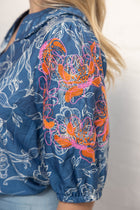 Ruffled V-Neck Puff Sleeve Floral Top