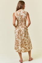 Paisley Print Zip Front Midi Dress