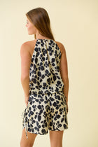 Bold Floral Bubble Hem Halter Tank