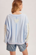 Patchwork Floral Dolman Sleeve Sweatshirt