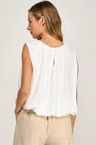 Silky Bubble Hem Sleeveless Blouse