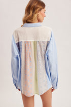 Patchwork Mix Print Button Up Top