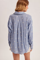 Floral Embroidered Button-Up
