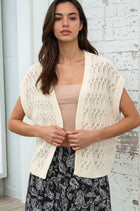 Crochet Open Knit Short Sleeve Cardigan