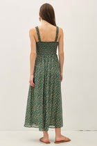 Smocked Ruffle Strap Midi Dress