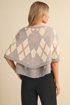 Argyle Button Down Cape Cardigan