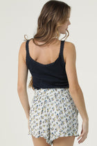 Ditsy Floral Tie Waist Shorts