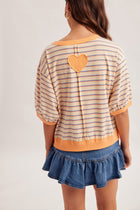 Striped Contrast Trim Tee