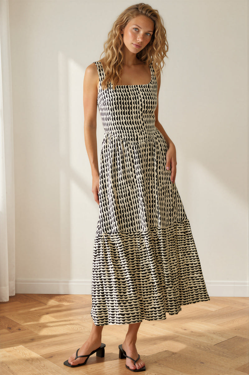 Geo Print Square Neck Maxi Dress – shop hey daisy!