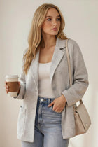 Relaxed Knit Blazer - Heather Grey