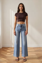 Kaylee Trouser Hem Wide Leg Jeans