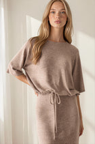 Drawstring Hem Raglan Sleeve Top