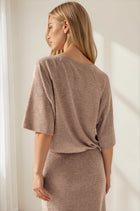 Drawstring Hem Raglan Sleeve Top