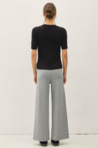 Wide Leg Ribbed Knit Pants