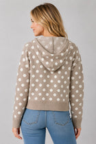 Polka Dot Zip Up Hoodie
