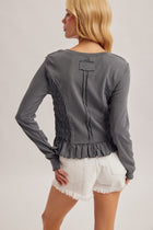 Ruched Front Long Sleeve Top