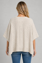 Cable Knit Poncho Short Sleeve Sweater
