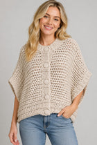 Chunky Cable Knit Short Sleeve Cardigan