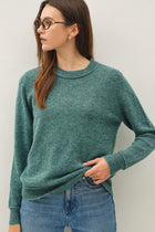 Exposed Seam Pullover Sweater - Teal Green