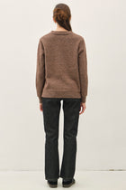 Exposed Seam Pullover Sweater - Sepia Brown