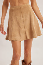 Flare Suede Mini Skirt
