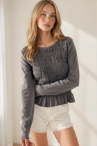 Ruched Front Long Sleeve Top