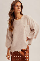 Scallop Edge Knit Sweater