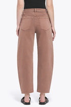 Nora High Rise Slim Barrel Jeans - Brown