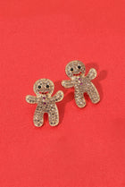 Rhinestone Pave Gingerbread Stud Earrings